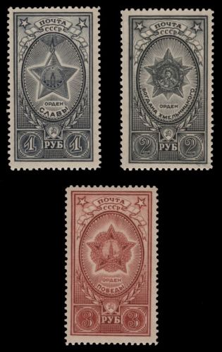 Russia / Sowjetunion 1945 - Mi-Nr. 948-950 * - MH - Orden
