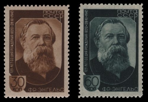Russia / Sowjetunion 1945 - Mi-Nr. 992-993 * - MH - Friedrich Engels