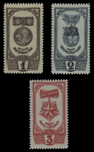 Russia / Sowjetunion 1945 - Mi-Nr. 994-996 * - MH - Medaillen / Medals
