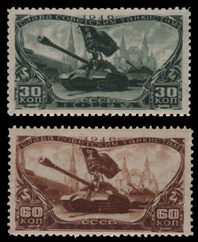 Russia / Sowjetunion 1946 - Mi-Nr. 1064-1065 * - MH - Panzertruppen