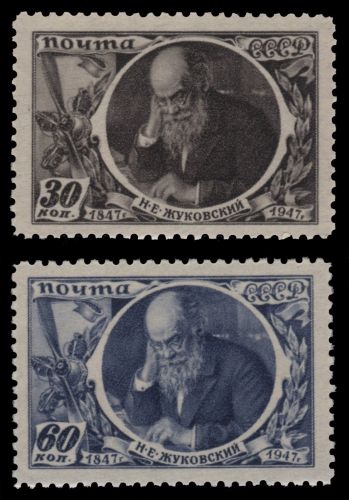 Russia / Sowjetunion 1947 - Mi-Nr. 1083-1084 * - MH - Schukowskij