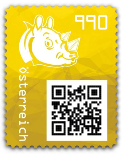 Österreich 2021 - Cryp stamp 3.1 - Rhino - GELB / YELLOW - 5-stellig