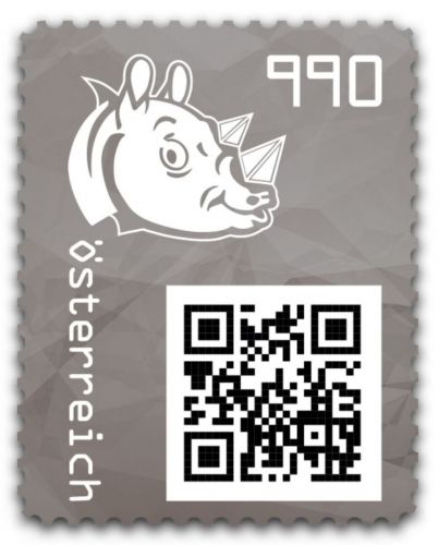 Österreich 2021 - Cryp stamp 3.1 - Rhino - SCHWARZ / BLACK - 6-stellig