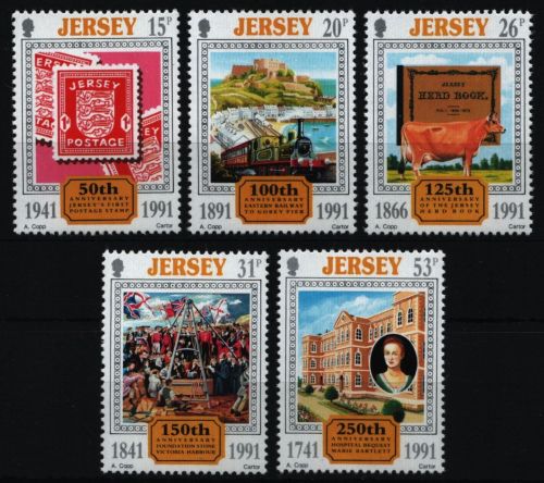 Jersey 1991 - Mi-Nr. 544-548 ** - MNH - Jahrestage