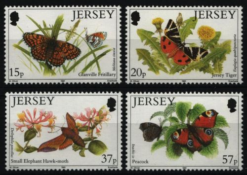 Jersey 1991 - Mi-Nr. 549-552 ** - MNH - Schmetterlinge / Butterflies