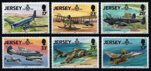 Jersey 1993 - Mi-Nr. 615-620 ** - MNH - Flugzeuge / Airplanes