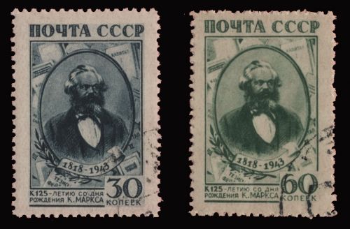 Russia / Sowjetunion 1943 - Mi-Nr. 874-875 gest / used - Karl Marx