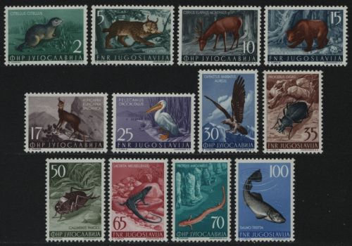 Jugoslawien 1954 - Mi-Nr. 738-749 ** - MNH - Fauna