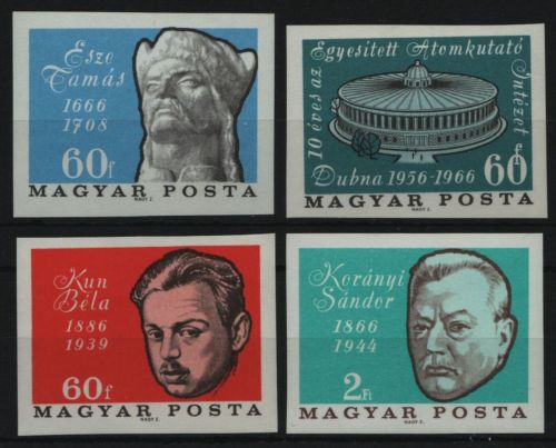 Ungarn 1966 - Mi-Nr. 2210 B, 2240 B, 2253 B & 2279 B ** - MNH - 4 Ausgaben