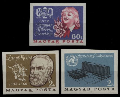 Ungarn 1966 - Mi-Nr. 2237 B, 2251 B & 2252 B ** - MNH - 3 Ausgaben