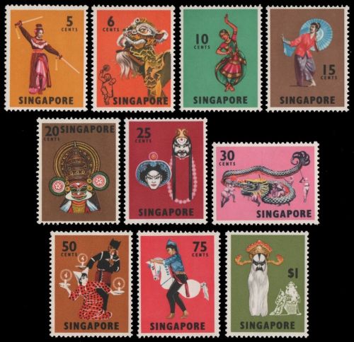 Singapur 1968 - Mi-Nr. 86-95 ** - MNH - Volkstänze & Masken