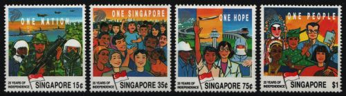 Singapur 1990 - Mi-Nr. 607-610 ** - MNH - 25 Jahre Unabhängigkeit