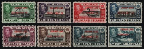 Falkland - Graham Land 1944 - Mi-Nr. A 1-8 ** - MNH - König George VI
