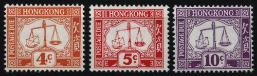 Hongkong 1965-1967 - Porto - Mi-Nr. 13-15 ** - MNH - aus Satz