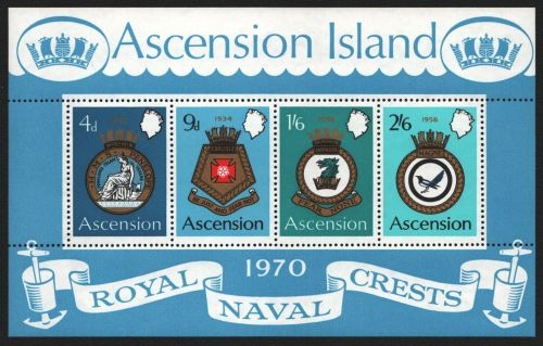 Ascension 1970 - Mi-Nr. Block 2 ** - MNH - Schiffswappen / Ship crests