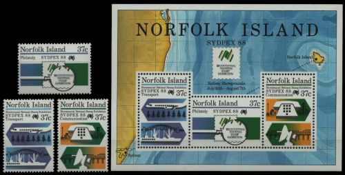 Norfolk-Insel 1988 - Mi-Nr. 440-442 & Block 11 ** - MNH - SYDPEX '88