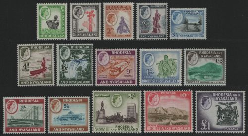 Rhodesien & Nyassa 1959 - Mi-Nr. 19-33 * - MH - Freimarken