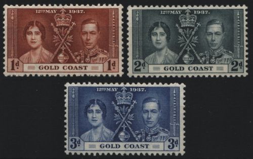 Goldküste 1937 - Mi-Nr. 102-104 ** - MNH - Krönung Georg V
