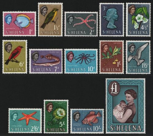 St. Helena 1961 - Mi-Nr. 146-159 ** - MNH - Vögel / Birds - Fische / Fish (I)