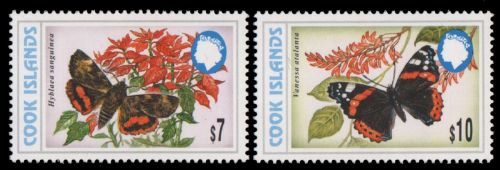 Cook-Inseln 1998 - Mi-Nr. 1491-1492 ** - MNH - Schmetterlinge / Butterflies
