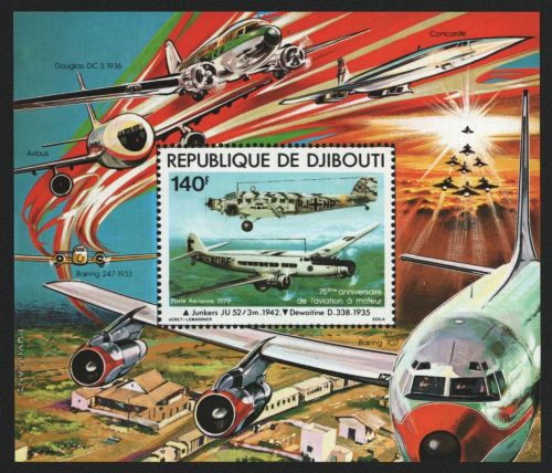 Dschibuti 1979 - Mi-Nr. Block 6 ** - MNH - Flugzeuge / Airplanes
