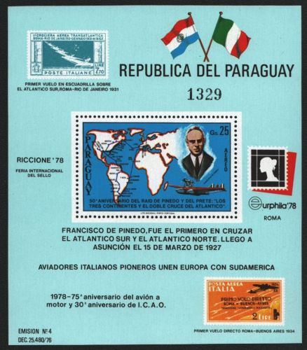 Paraguay 1978 - Mi-Nr. Block 327 ** - MNH - Luftfahrt / Aviation