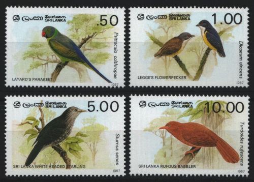 Sri Lanka 1987 - Mi-Nr. 788-791 I ** - MNH - Vögel / Birds