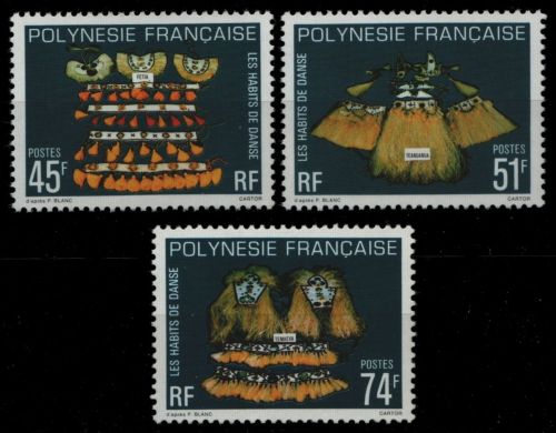 Franz. Polynesien 1979 - Mi-Nr. 287-289 ** - MNH - Tanzgewänder