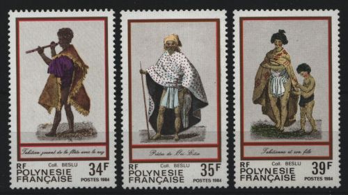 Franz. Polynesien 1984 - Mi-Nr. 404-406 ** - MNH - Trachten / Costumes