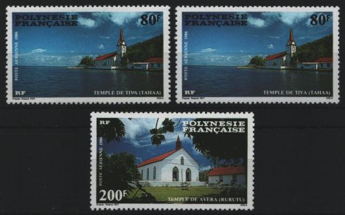 Franz. Polynesien 1986 - Mi-Nr. 467-469 ** - MNH - Kirchen / Churches