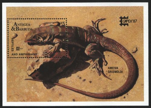 Antigua 1987 - Mi-Nr. Block 129 ** - MNH - Reptilien / Reptiles