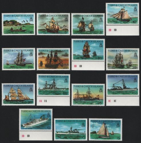 Turks- & Caicos 1983 - Mi-Nr. 658-672 A ** - MNH - Schiffe / Ships (I)