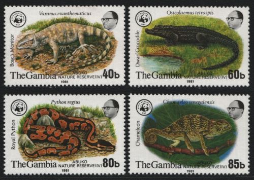 Gambia 1981 - Mi-Nr. 430-433 ** - MNH - Reptilien / Reptiles (I)