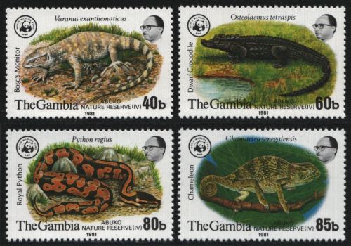Gambia 1981 - Mi-Nr. 430-433 ** - MNH - Reptilien / Reptiles (III)