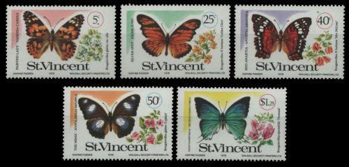 St. Vincent 1978 - Mi-Nr. 494-498 ** - MNH - Schmetterlinge / Butterflies