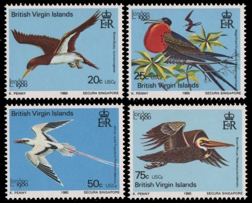 Jungferninseln 1980 - Mi-Nr. 387-390 ** - MNH - Vögel / Birds