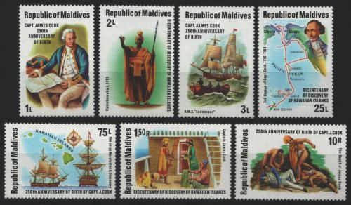 Malediven 1978 - Mi-Nr. 772-778 ** - MNH - Schiffe / Ships - Captain Cook