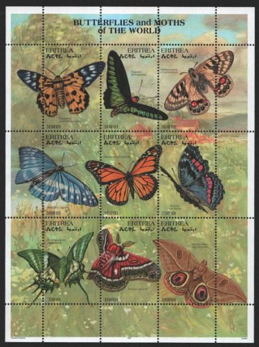 Eritrea 1997 - Mi-Nr. 131-139 ** - MNH - KLB - Schmetterlinge / Butterflies