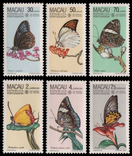 Macau 1985 - Mi-Nr. 540-545 ** - MNH - Schmetterlinge / Butterflies