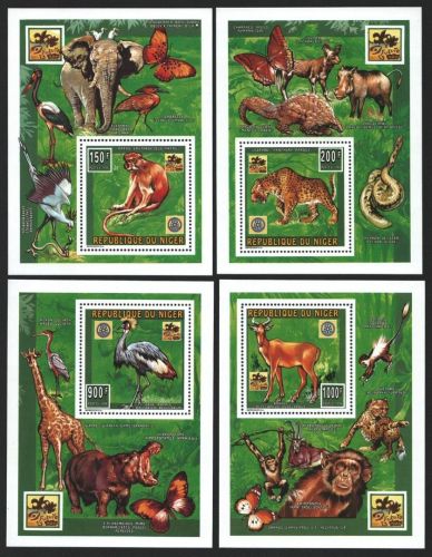 Niger 1996 - Mi-Nr. 1181-1184 ** - MNH - als Block - Wildtiere / Wild animals