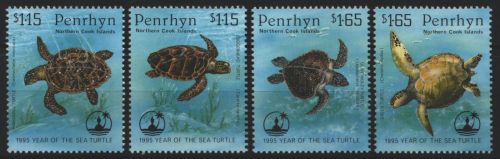Penrhyn 1995 - Mi-Nr. 579-582 ** - MNH - Schildkröten / Turtles