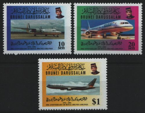 Brunei 1994 - Mi-Nr. 484-486 ** - MNH - Flugzeuge / Airplanes