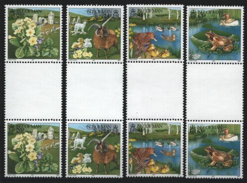 Isle of Man 1997 - Mi-Nr. 705-708 ** - MNH - Stegpaare - Fauna & Flora