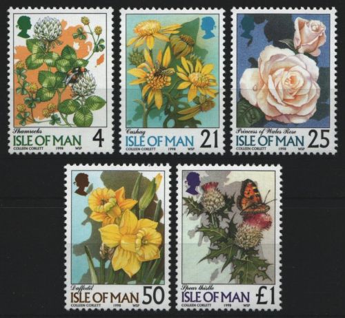 Isle of Man 1998 - Mi-Nr. 748-752 I ** - MNH - Blumen / Flowers