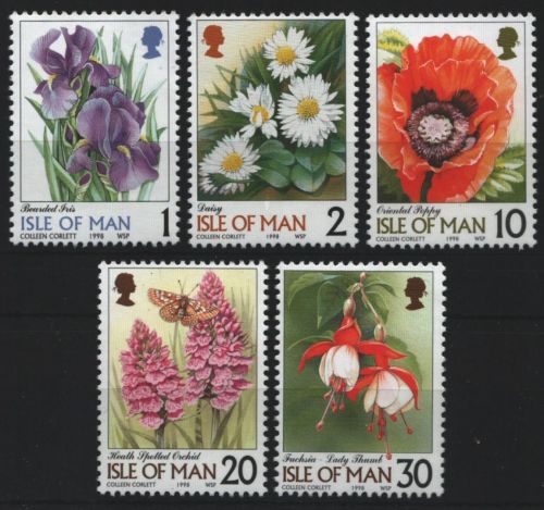 Isle of Man 1998 - Mi-Nr. 780-784 ** - MNH - Blumen / Flowers