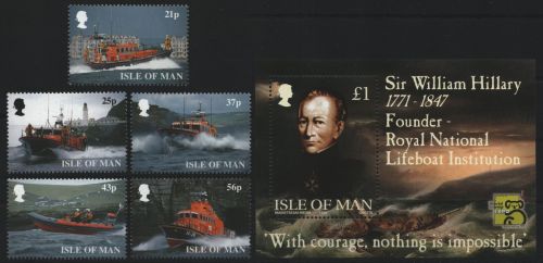 Isle of Man 1999 - Mi-Nr. 791-795 & Block 34 ** - MNH - Boote / Boats