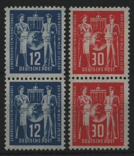 DDR 1949 - Mi-Nr. 243-244 ** - MNH - Paar - senkrecht