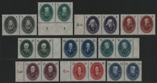 DDR 1950 - Mi-Nr. 261-270 ** - MNH - Paare - waagerecht