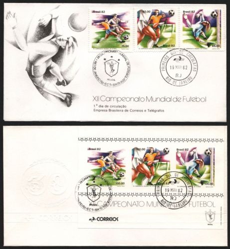 Brasilien 1982 - Mi-Nr. 1873-1875 & Block 48 - Fußball / Soccer - FDC (I)
