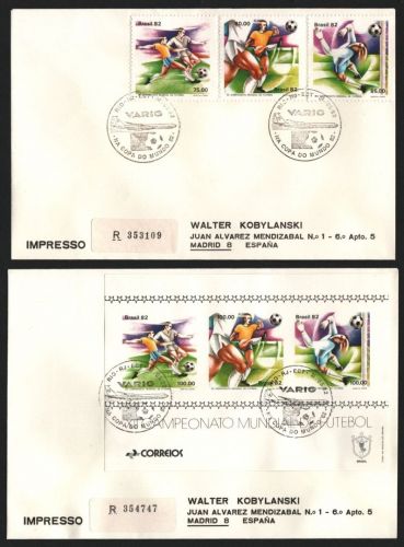 Brasilien 1982 - Mi-Nr. 1873-1875 & Block 48 - Fußball / Soccer - FDC (II)